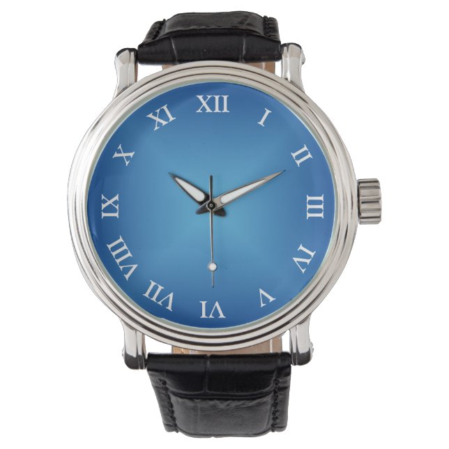 Reloj De Pulsera Personalizado de gradiente azul mínimo (Anverso)