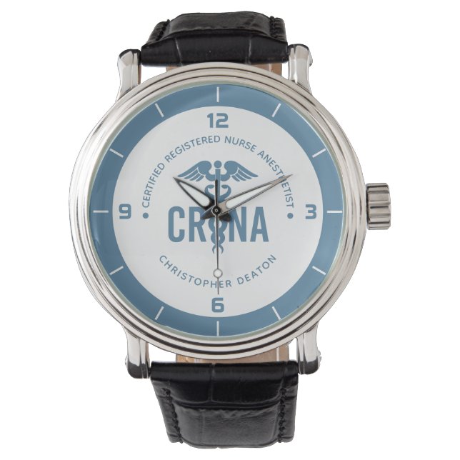 Reloj De Pulsera Personalizado de la CRNA Certificado de enfermero  (Anverso)