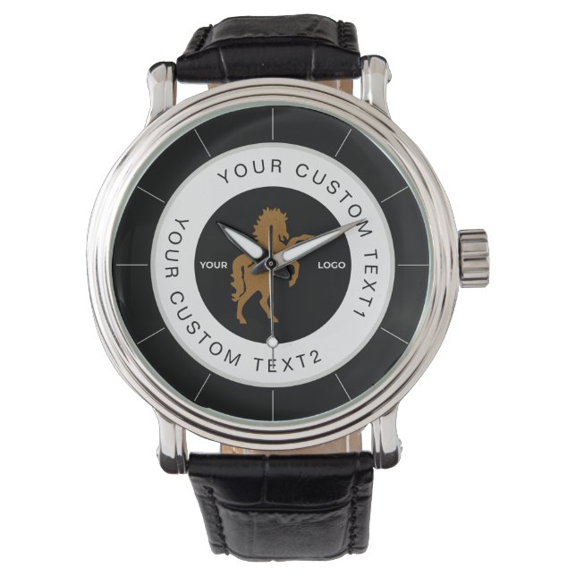 Reloj De Pulsera Personalizado de la marca Black & White Business (Anverso)