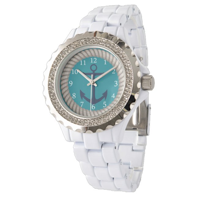 Reloj De Pulsera Personalizado de la pista blanca náutica y de la b (Angular)