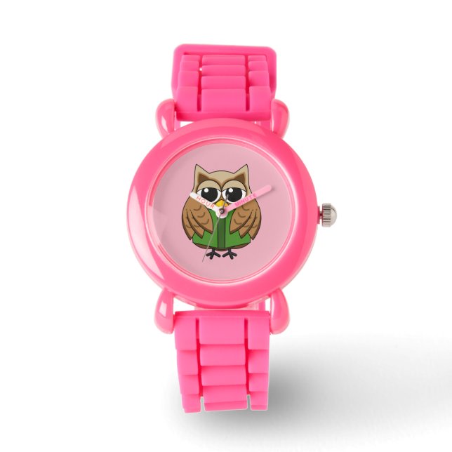 Reloj De Pulsera Personalizado de libros de lectura de Lechuza de B (Anverso)