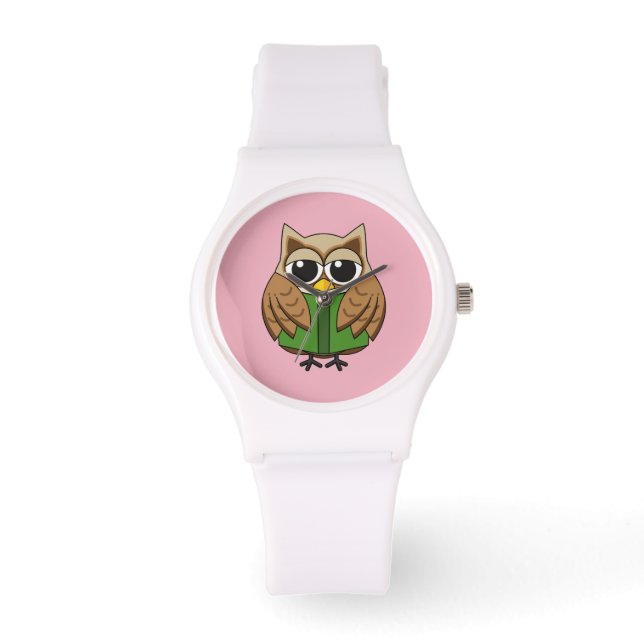 Reloj De Pulsera Personalizado de libros de lectura de Lechuza de B (Anverso)