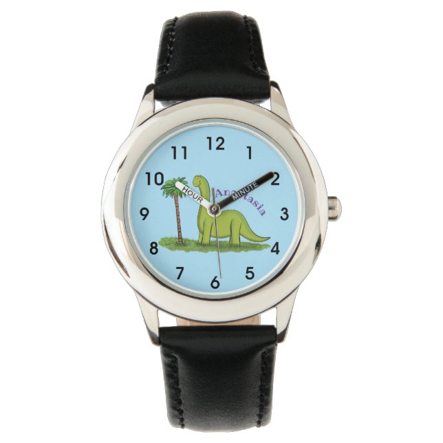 Reloj De Pulsera Personalizado de los dinosaurios de brontosauro ve (Anverso)