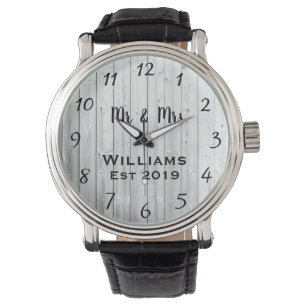 Reloj De Pulsera Personalizado de Madera Gris Rústico