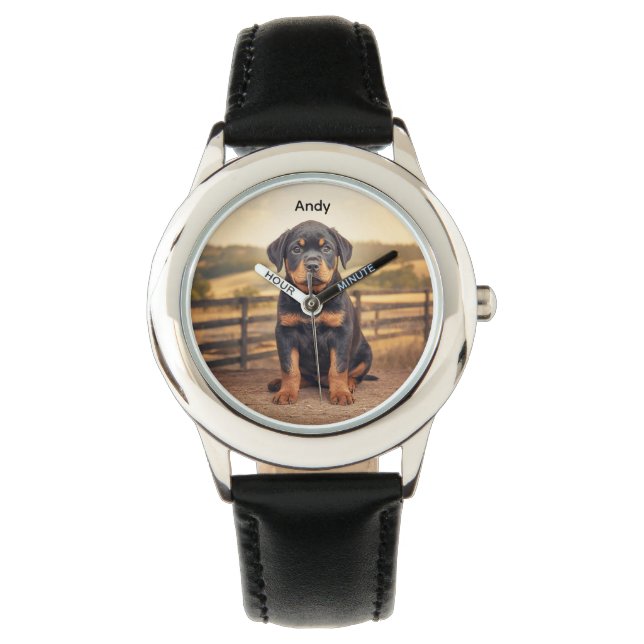 Reloj De Pulsera Personalizado de Majestic Rottweiler Kid (Anverso)