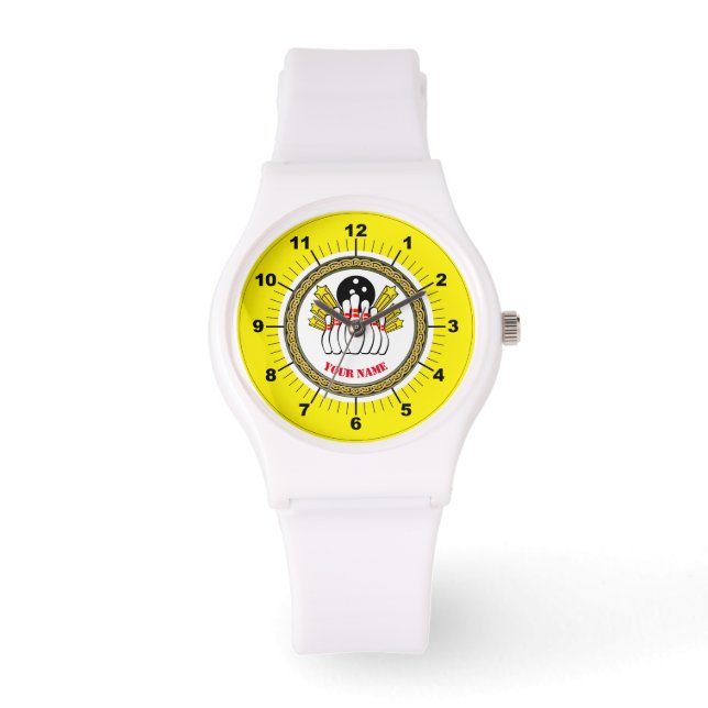 Reloj De Pulsera Personalizado de mujeres Bowling (añadir nombre) S (Anverso)