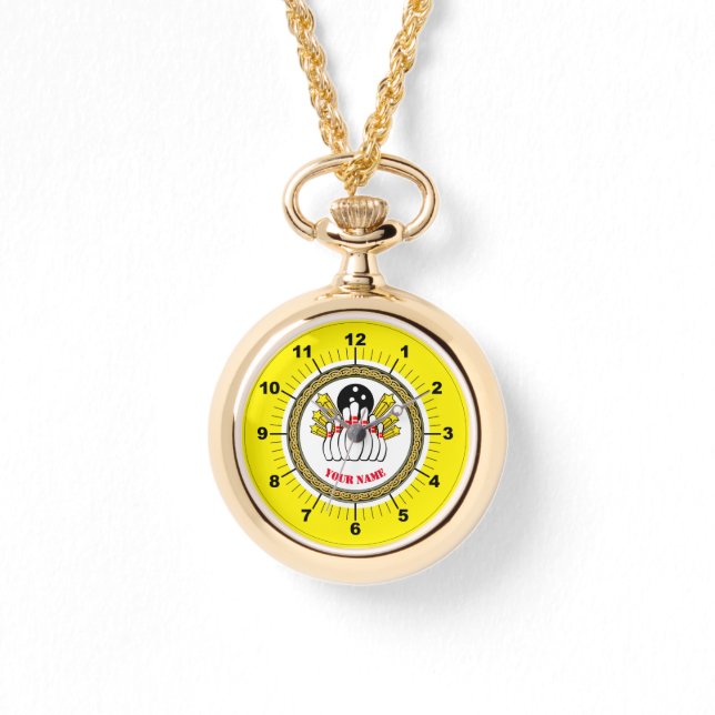 Reloj De Pulsera Personalizado de mujeres Bowling (añadir nombre) W (Anverso)