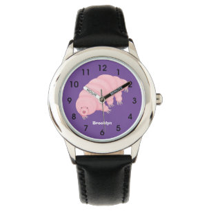 Reloj De Pulsera Personalizado de oso de agua tardígrado rosa y sua