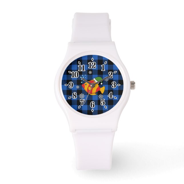 Reloj De Pulsera Personalizado de peces tropicales de Navidad en pa (Anverso)