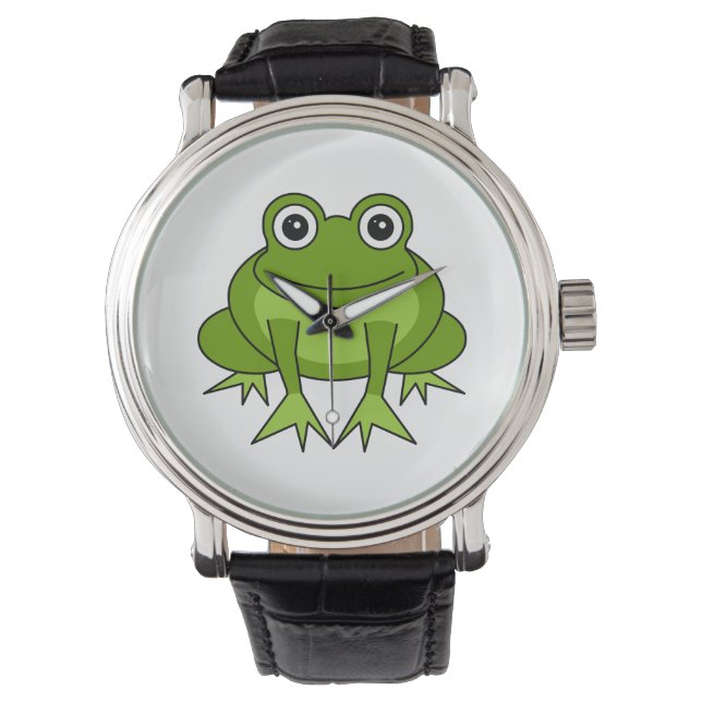 Reloj De Pulsera Personalizado de rana verde suave (Anverso)