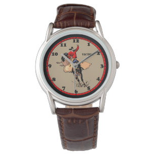 Reloj De Pulsera Personalizado de Rodeo Cowboy Bull Rider