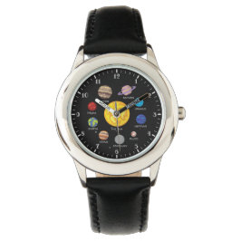 Reloj De Pulsera Personalizado de sistemas solares dibujando planet