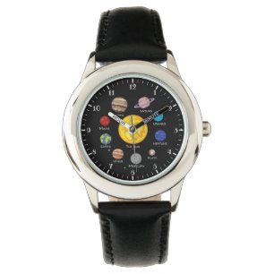 Reloj De Pulsera Personalizado de sistemas solares dibujando planet