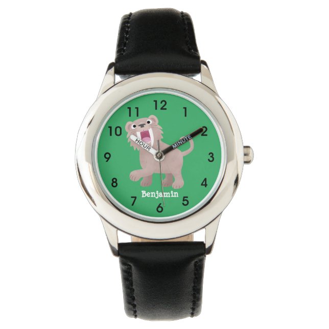 Reloj De Pulsera Personalizado de Smilodon del tigre dientes de Cut (Anverso)
