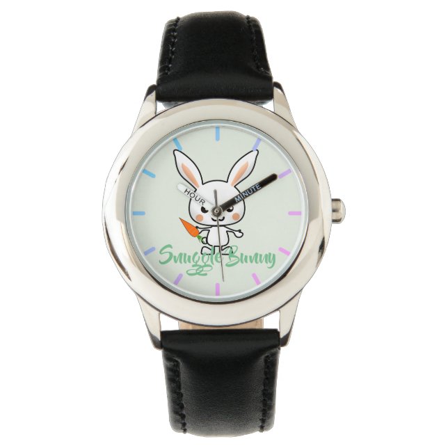 Reloj De Pulsera Personalizado de Snuggle Bunny Kawaii (Anverso)