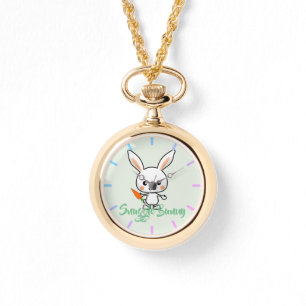 Reloj De Pulsera Personalizado de Snuggle Bunny Kawaii