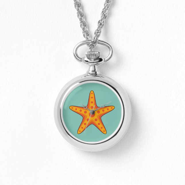 Reloj De Pulsera Personalizado de Starfish Naranja Cute (Anverso)