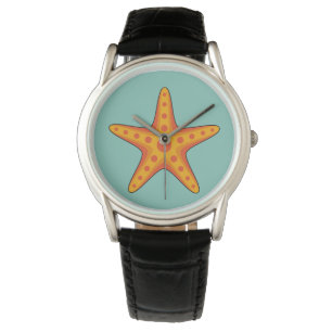 Reloj De Pulsera Personalizado de Starfish Naranja Cute