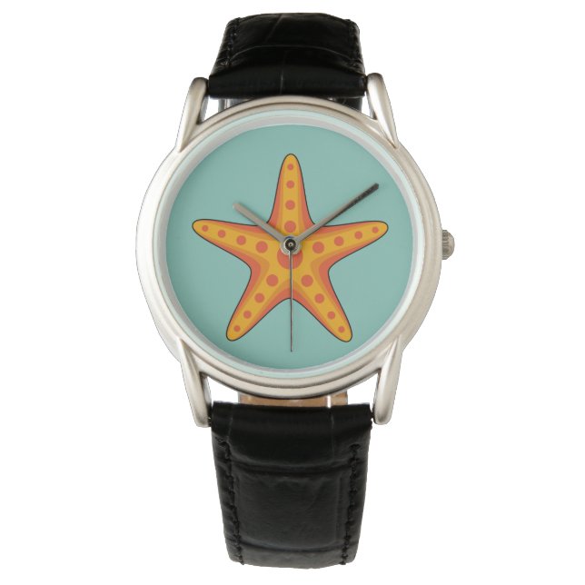 Reloj De Pulsera Personalizado de Starfish Naranja Cute (Anverso)