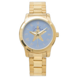 Reloj De Pulsera Personalizado decorativo purpurina estrella de oro