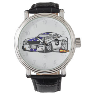 Reloj De Pulsera Personalizado del coche del músculo blanco - Elegi