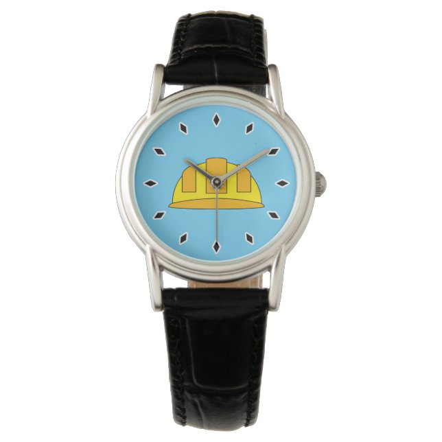 Reloj De Pulsera Personalizado del Gorra duro amarillo (Anverso)