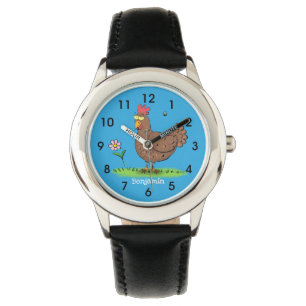Reloj De Pulsera Personalizado divertido de pollo rústico y caprich