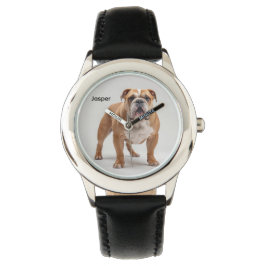 Reloj De Pulsera Personalizado el Bulldog de un niño pequeño