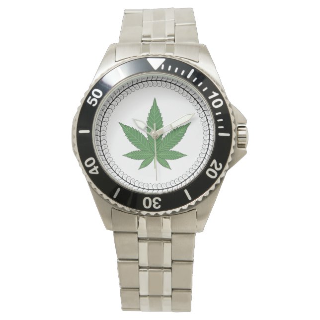 Reloj De Pulsera Personalizado el patrón de uva de hoja de maleza (Anverso)