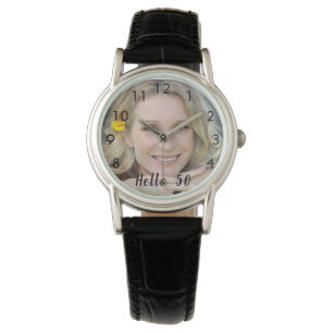Reloj De Pulsera Personalizado foto cumpleaños hola mujer negra