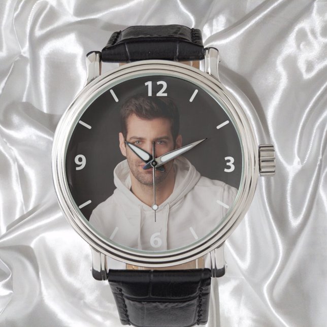 Reloj De Pulsera Personalizado foto padre números blancos (Subido por el creador)