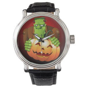 Reloj De Pulsera Personalizado Frankenstein con Calabaza