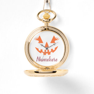 Reloj De Pulsera Personalizado Girly Jack O Lantern Pumpkin Hallowe