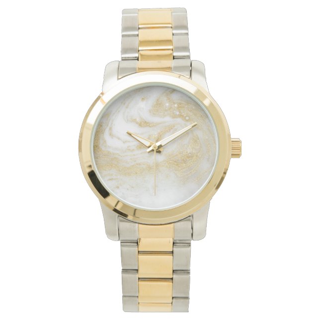 RELOJ DE PULSERA PERSONALIZADO GOLD BLANCO MÁRMOL INSPIRADO (Anverso)