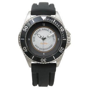 Reloj De Pulsera Personalizado Golf Ball Sports Golfer Cita Naranja