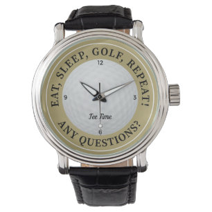 Reloj De Pulsera Personalizado Golf Ball Sports Golfer Quote Gold &