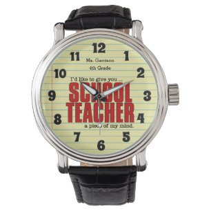 Reloj De Pulsera Personalizado gracioso de profesor de escuela