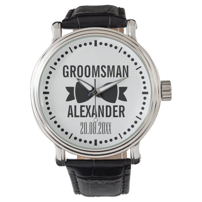 Reloj De Pulsera Personalizado Groomsman (Anverso)