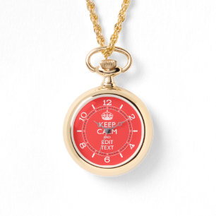 Reloj De Pulsera Personalizado GUARDE LA CALMA su dial del coral