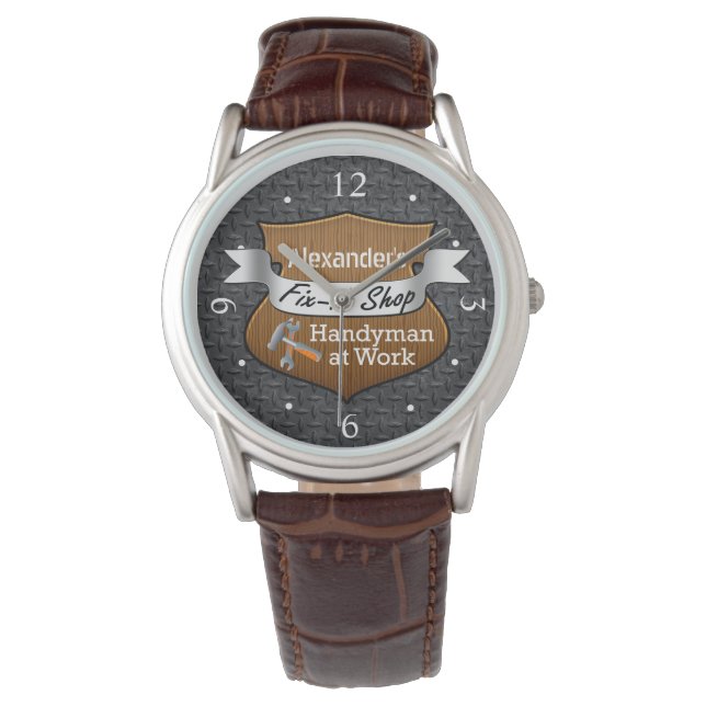 Reloj De Pulsera Personalizado Handyman Fix-It Nombre personalizado (Anverso)