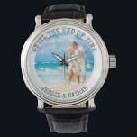 Reloj De Pulsera Personalizado hasta el final de la foto<br><div class="desc">Fotos personalizadas para tu pareja o nuevo marido - perfecto para un regalo de boda, aniversario, cumpleaños, etc. La plantilla está configurada para que añada su propia foto romántica o boda, por ejemplo. Una foto cuadrada o una foto de instagram será más fácil de trabajar. El diseño incluye la frase...</div>