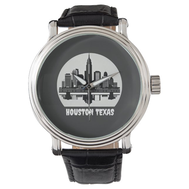 Reloj De Pulsera Personalizado Houston Skyline (Anverso)