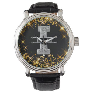 Reloj De Pulsera Personalizado I Primer Monograma Plata Su Nombre