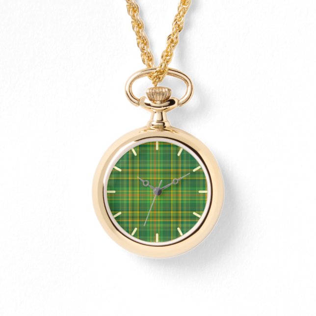 Reloj De Pulsera Personalizado irlandés de Green Plaid (Tartán) (Anverso)