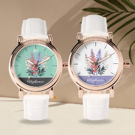 Reloj De Pulsera Personalizado Julio Birth Flower Women