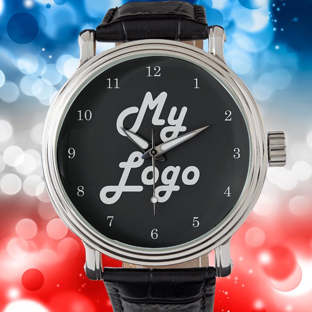 Reloj De Pulsera Personalizado logotipo imagen negocios negro (Subido por el creador)