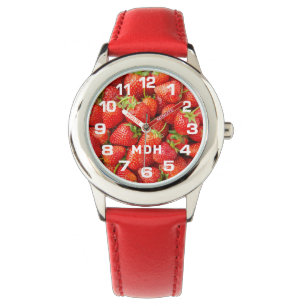 Reloj De Pulsera Personalizado Monograma Fresas Watch