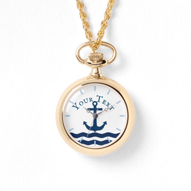 Reloj De Pulsera Personalizado Náutico de Sleek Anchor (Anverso)