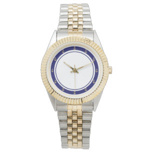 Reloj De Pulsera Personalizado Náutico del Ancla Dorada