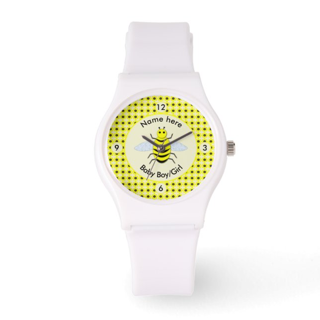 Reloj De Pulsera Personalizado Neutral de Abeja Amarilla Cute Géner (Anverso)